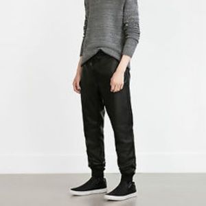 ZARA Man Faux Leather Joggers